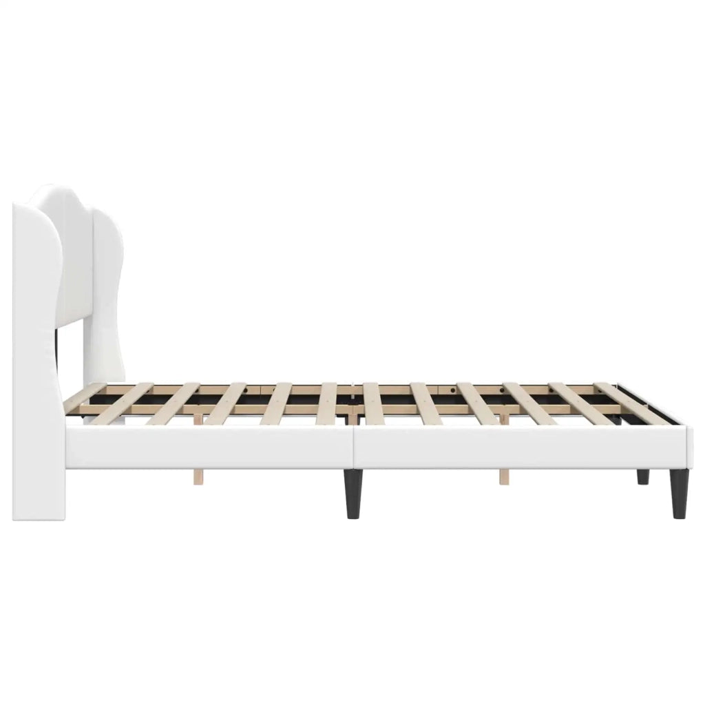 Struttura del letto con testiera Bianco 140 x 200 cm Similpelle 42027857