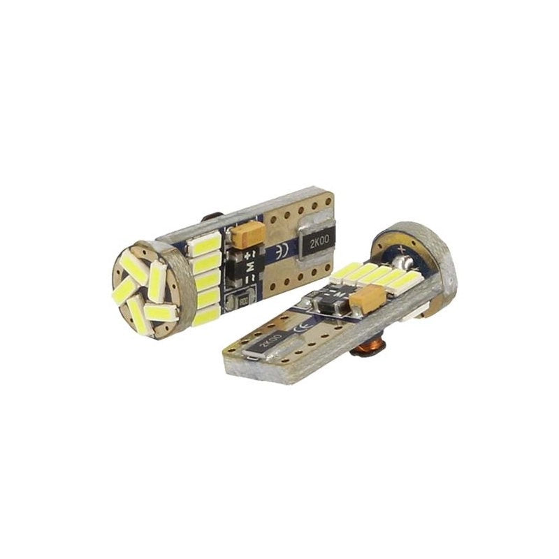 Lampadina Led Canbus T10 W5W 15 Smd 4014 Verde No Errore Check Luci 12V Senza Polarita