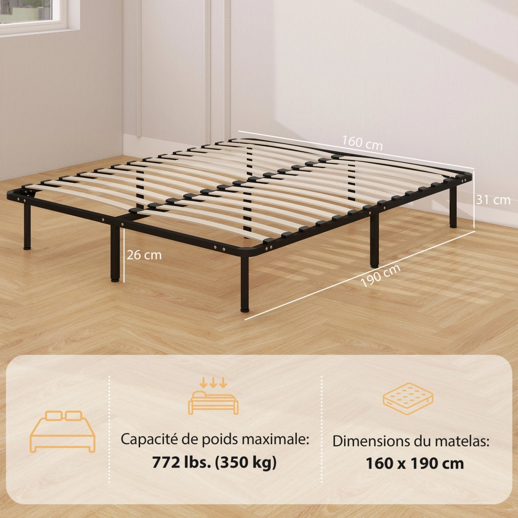 Letto Matrimoniale Contenitore in Legno Massello con Rete a Doghe ¨C Zephmum ¨C 160x190 Nero