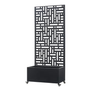 Fioriera/vaso/schermo privacy in acciaio zincato 190 x 82 x 38 cm nero 03_0009499