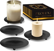 Set di candele a 4 pezzi in metallo di alta qualità - Design elegante e stile - Sottoposto a candela - Decorazione di candela di alta qualità - Set di 4 tavoli per candele