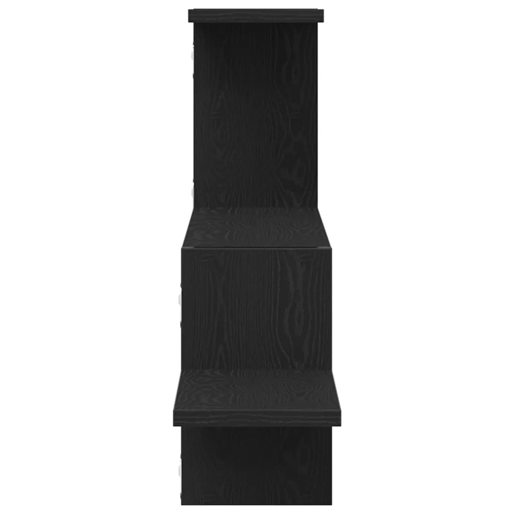 Scaffale a Parete Rovere Nero 104x15x49 cm in Truciolato