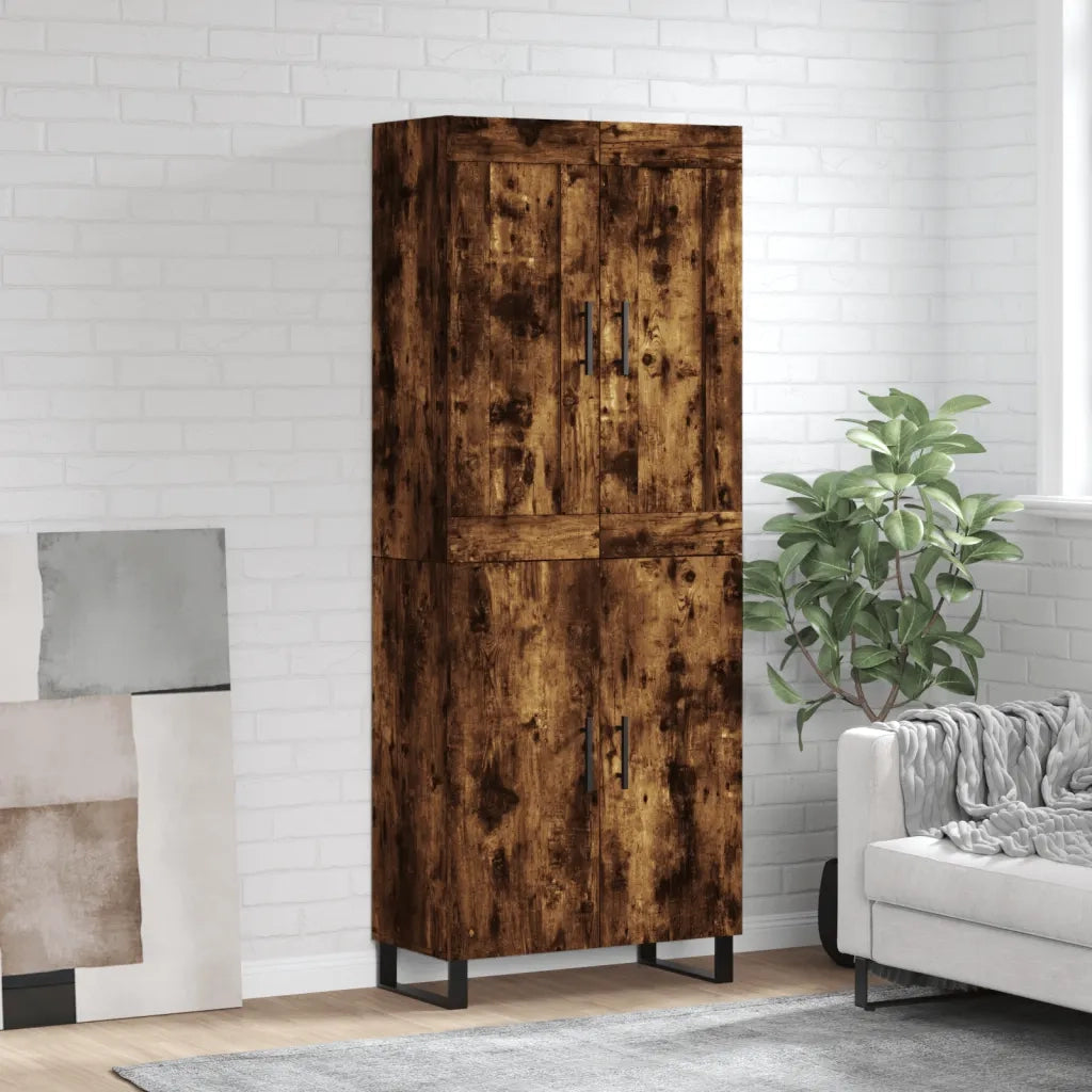 Credenza | Madia | Buffet da pranzo | Armadio da pranzo Rovere Fumo 69,5x34x180 cm in Legno Multistrato