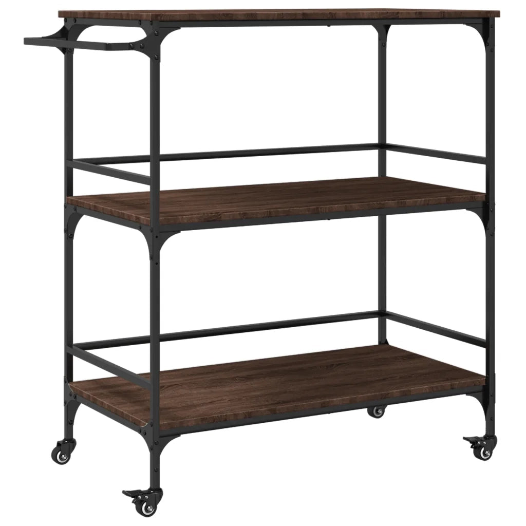 Carrello da Cucina-Scaffale per Cucina Rovere Marrone 100,5x50x105 cm