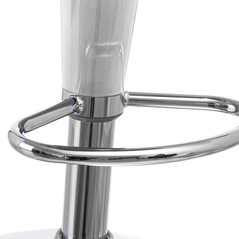 Coppia Sgabelli Bar Cucina Altezza Regolabile in Acciaio e ABS Bianco