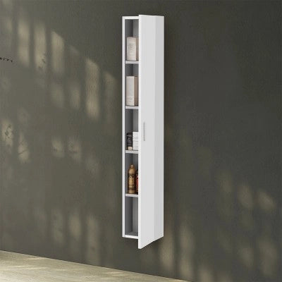 Pensile bagno sospeso150 H bianco con maniglia cromata  Martha