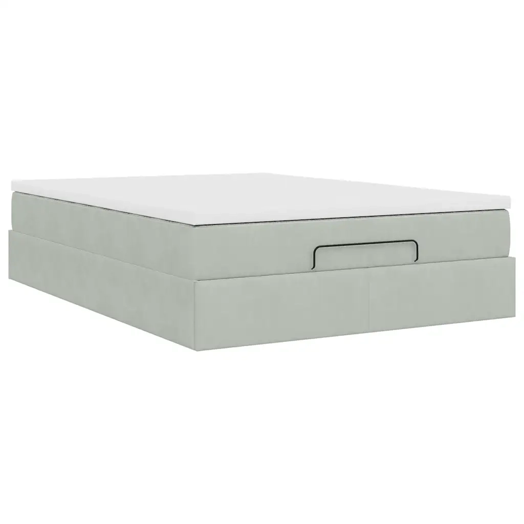 Struttura Letto Pouf con Materasso 140x200 cm in Velluto 3311189