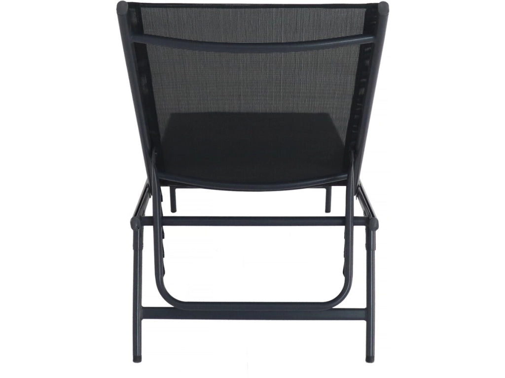 Set di 2 lettini prendisole in metallo "Sublima" - 180 x 54 x 104 cm - Nero