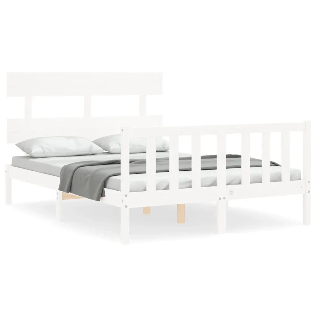 Giroletto senza Materasso-Struttura Letto Bianco 120x200 cm Legno Massello Pino 683488