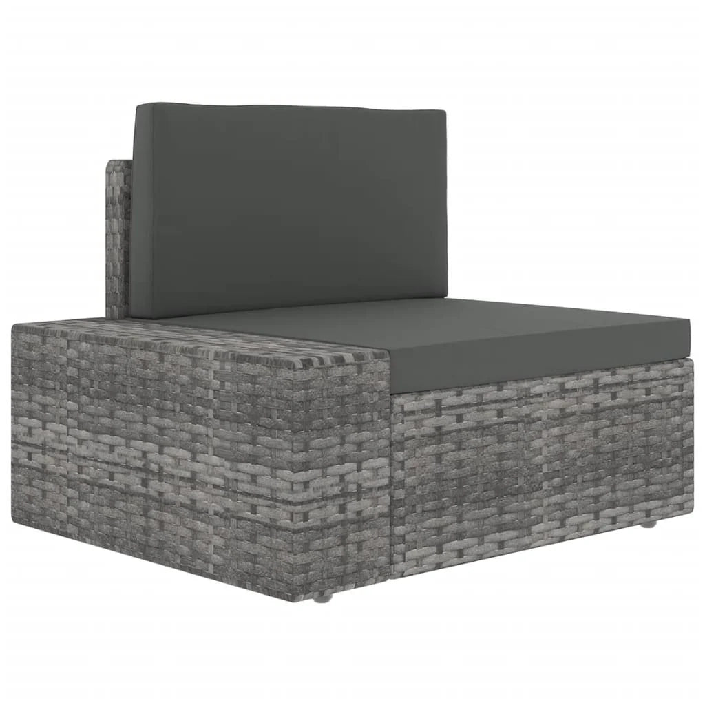 Set di mobili da giardino mobili da esterno 7 pezzi con cuscini resina intrecciata grigia 02_0017223