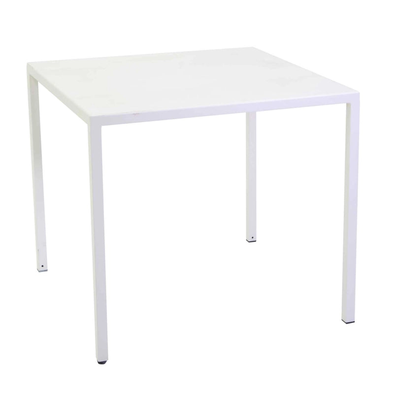 Tavolo metallo autolivellante new Elma bianco quadro cm 80x80h75