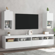 Mobili TV con Luci LED 2pz Bianchi 30,5x30x60 cmcod mxl 110077