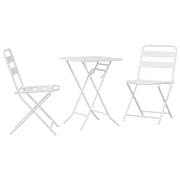 Set Bistro da Giardino 3 pz | Set Salotto da Giardino Bianco Acciaio
