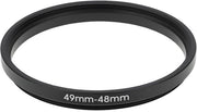 Adattatore di diametro ridotto - 49mm a 48mm - Costruzione in alluminio - Adatto per fotocamere - Adattamento perfetto - Adattatore di diametro ridotto per lenti - Leggerezza garantita