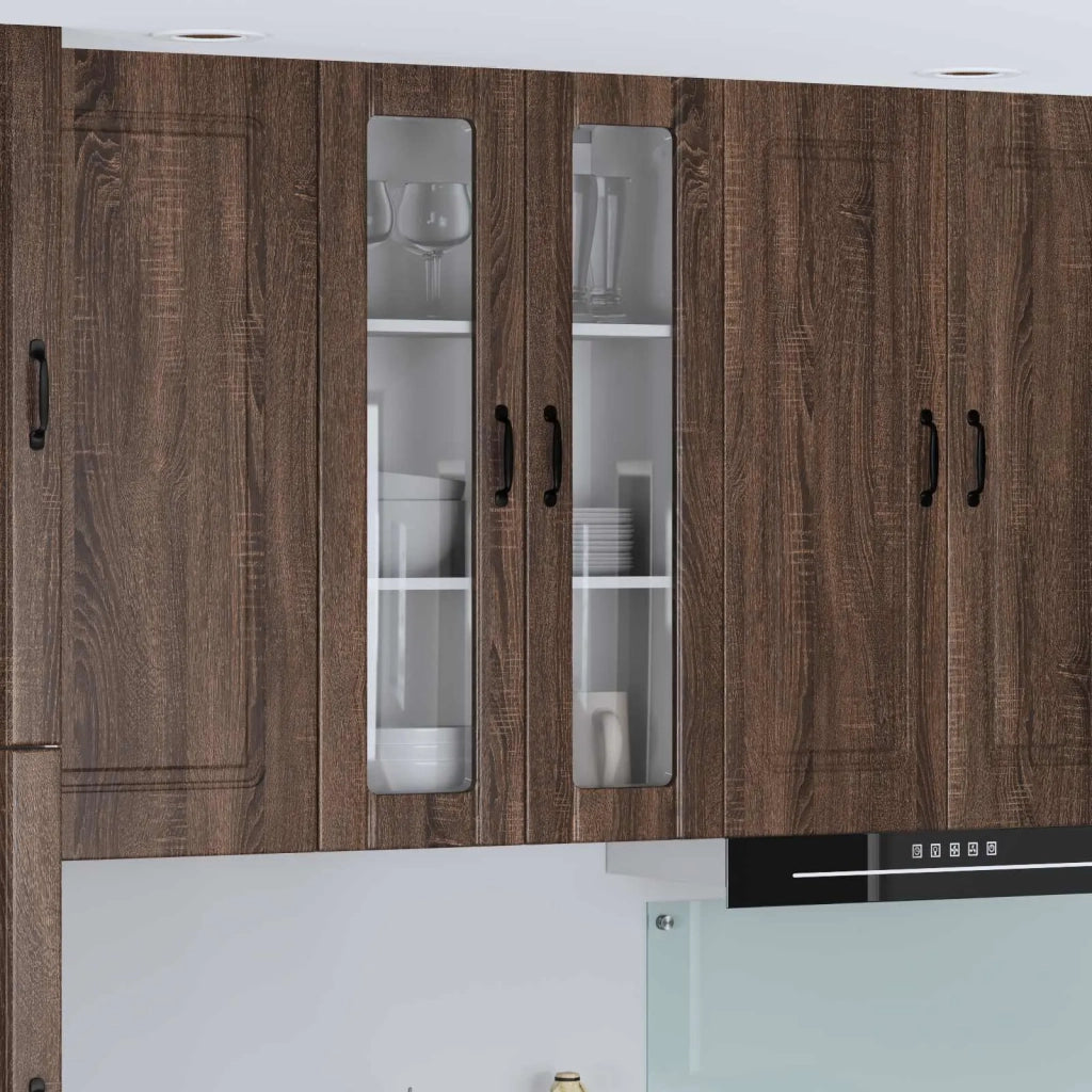 Mobile in vetro da parete LUCCA Rovere Marrone 60 x 31 x 100 cm 885182