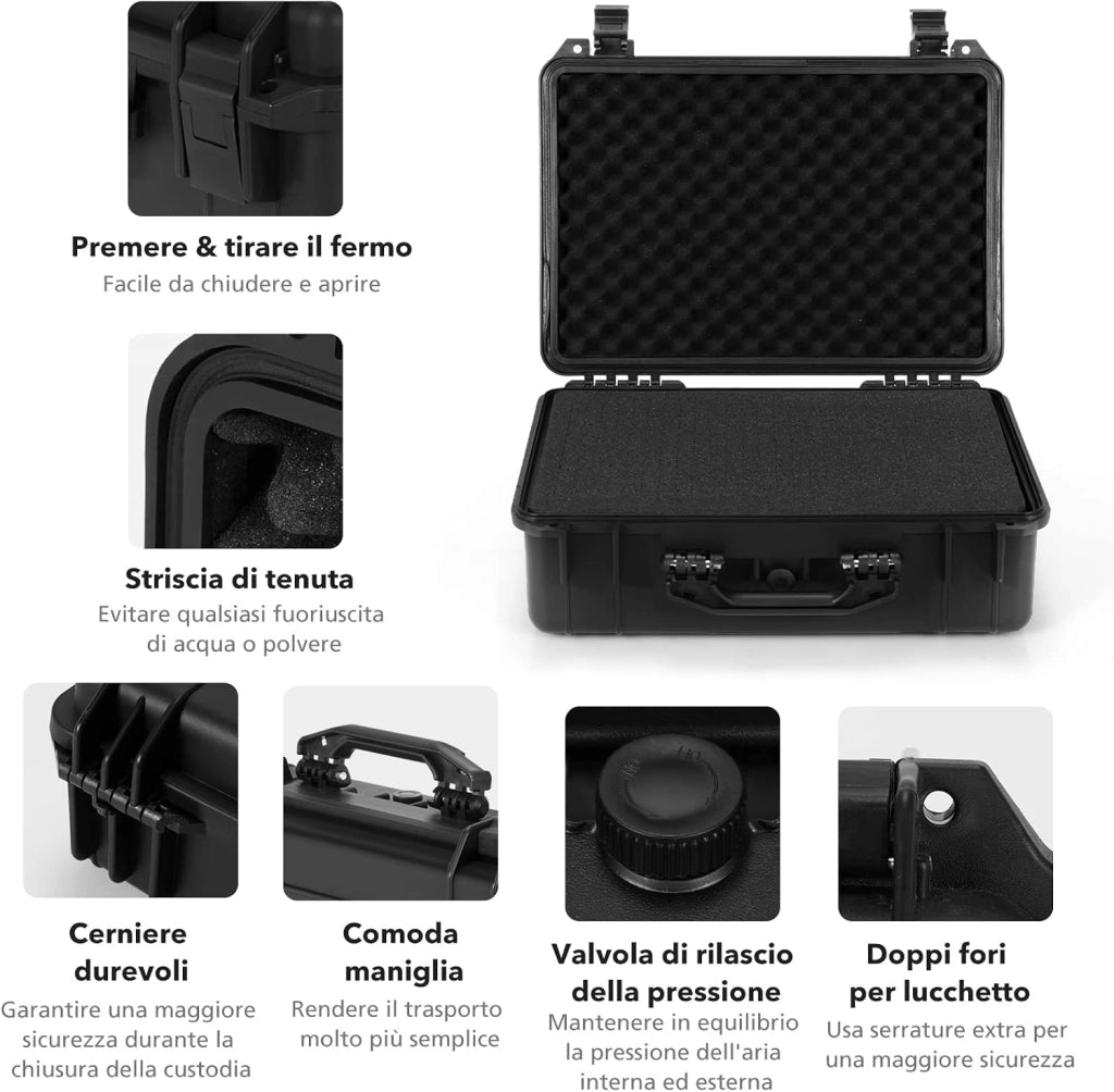 Valigetta per Macchina Fotografica Impermeabile, Custodia per Fotocamera con inserto in Schiuma Personalizzabile, Impermeabile IP66 e Antipolvere (56 x 44 x 22 cm)