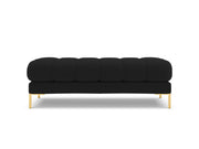Cosmopolitan Design - Panca "Bali" 2 posti in tessuto strutturato nero 