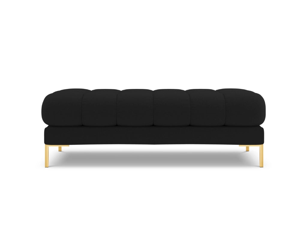 Cosmopolitan Design - Panca "Bali" 2 posti in tessuto strutturato nero 