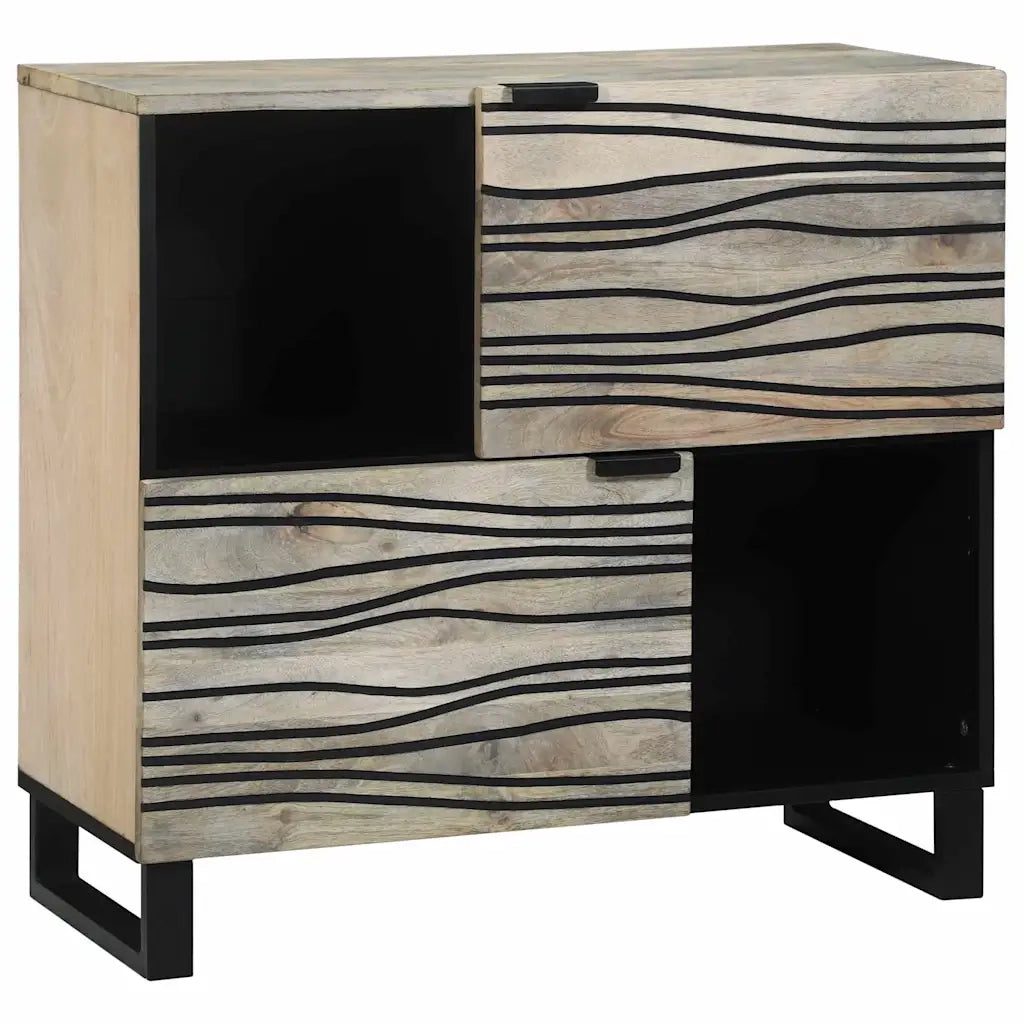 Credenza-Buffet-Armadio da cucina Bianco 80 x 33 x 75 cm legno massello di mango