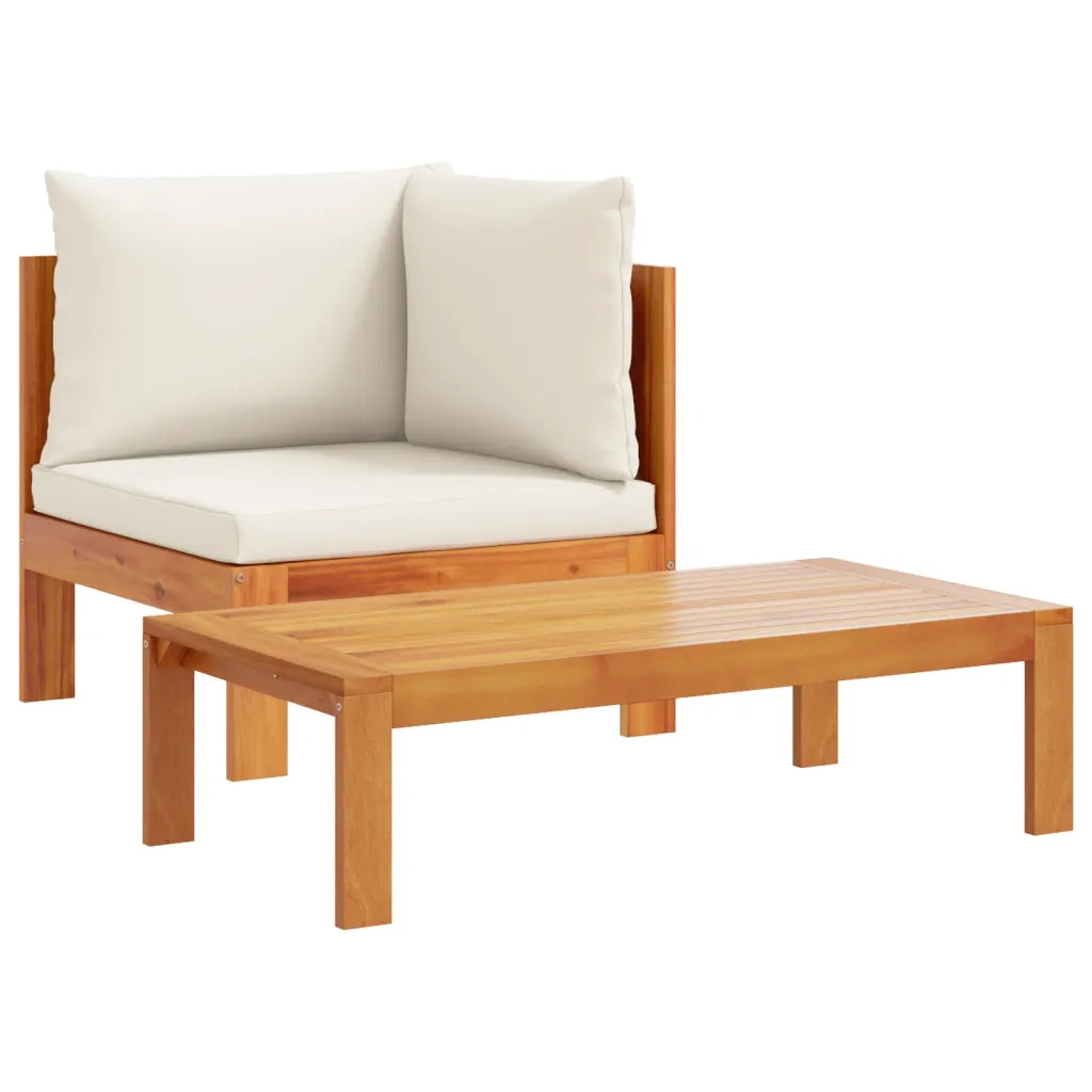 Set Divano da Giardino 8pz con Cuscini Legno Massello di Acacia