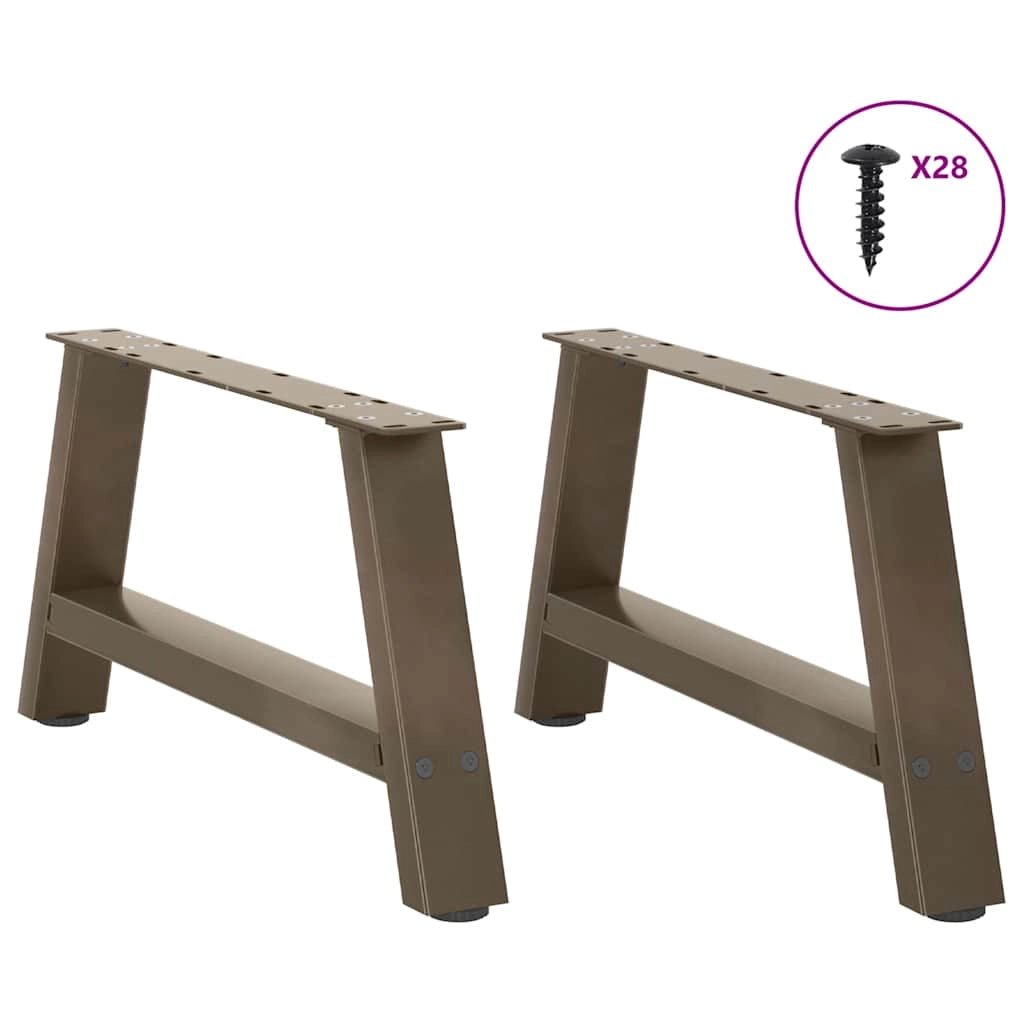 Set di 2 gambe per tavolino da caffè a forma di A 70 x 30 cm con livelli regolabili estetica moderna acciaio nero 02_0057107
