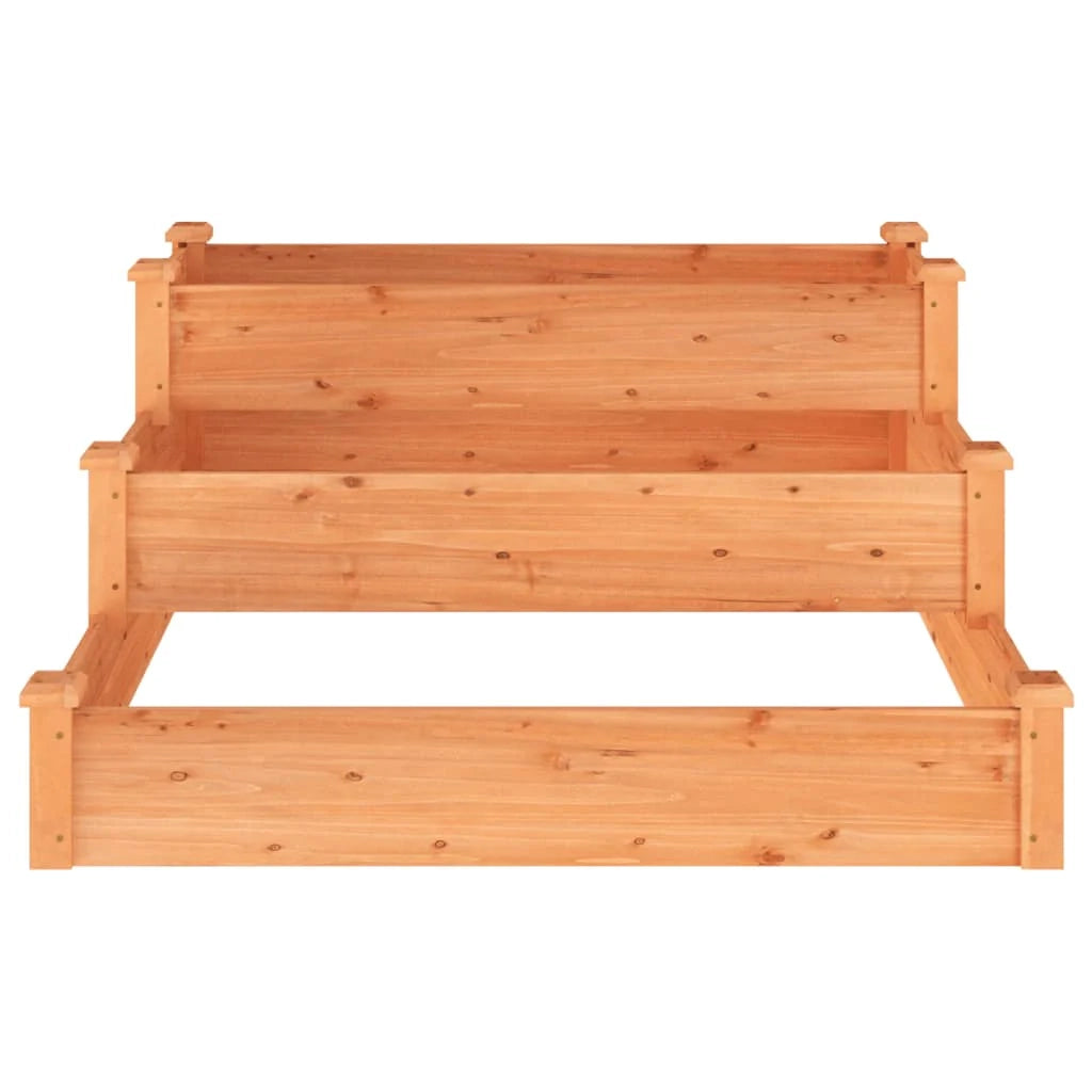 Aiuola rialzata/fioriera per fiori e piante adatta per terrazze e giardini 120 x 120 x 56 cm legno massello di abete marrone 02_0039341