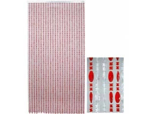 TENDA ANTI MOSCHE CORALLO ROSSOCRISTALLO  96 fili cm.120x230h.    VETTE