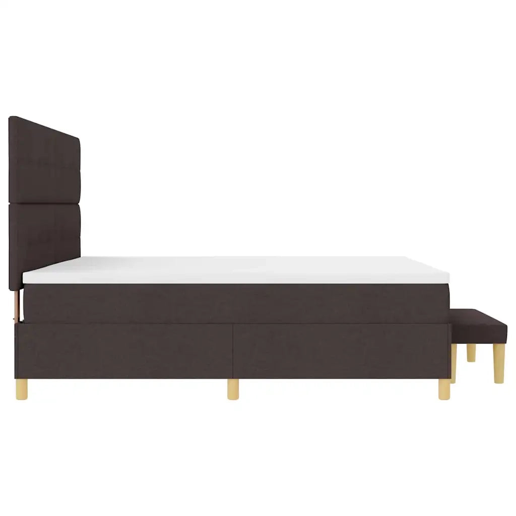 Letto a molle con testiera Marrone scuro 200 x 200 cm Tessuto 3344327