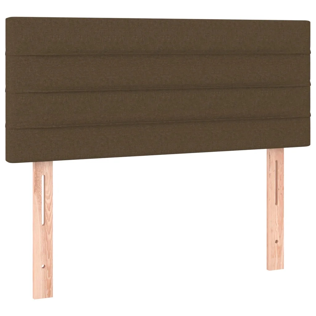 Letto a Molle Materasso e LED Marrone Scuro 100x200 cm Tessuto
