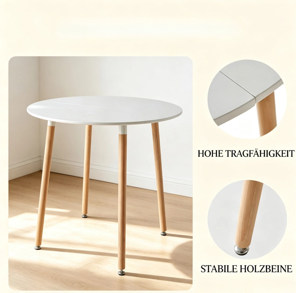 Set tavolo da pranzo rotondo con 4 sedie