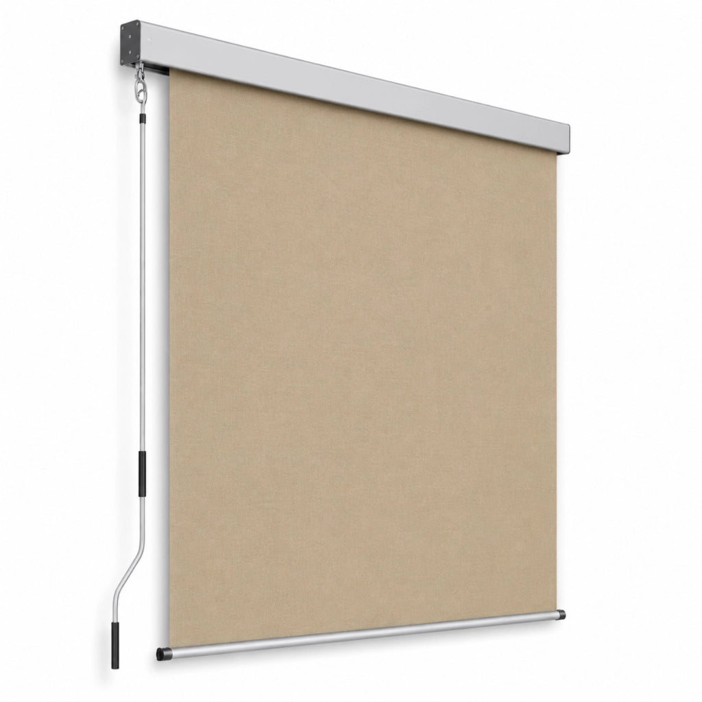 Tenda Verticale Da Sole Frangivista E Parasole Con Cassonetto In Alluminio Manovella Rimovibile E Protezione UV Idrorepellente E Privacy Per Balcone Terrazza Veranda 200 X 250 Cm Beige