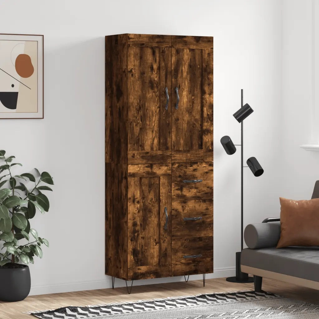 Credenza Rovere Fumo  69,5x34x180 cm in Legno Multistrato 3200038