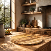 Tabletop 70x2.5 Cm Round Rough Solid Mango Wood