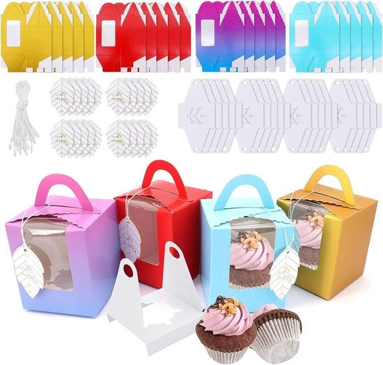 20 dozzine di cupcake separati con maniglia - dolci da dessert torta pasticceria - Cake con contenitore multifunzionale