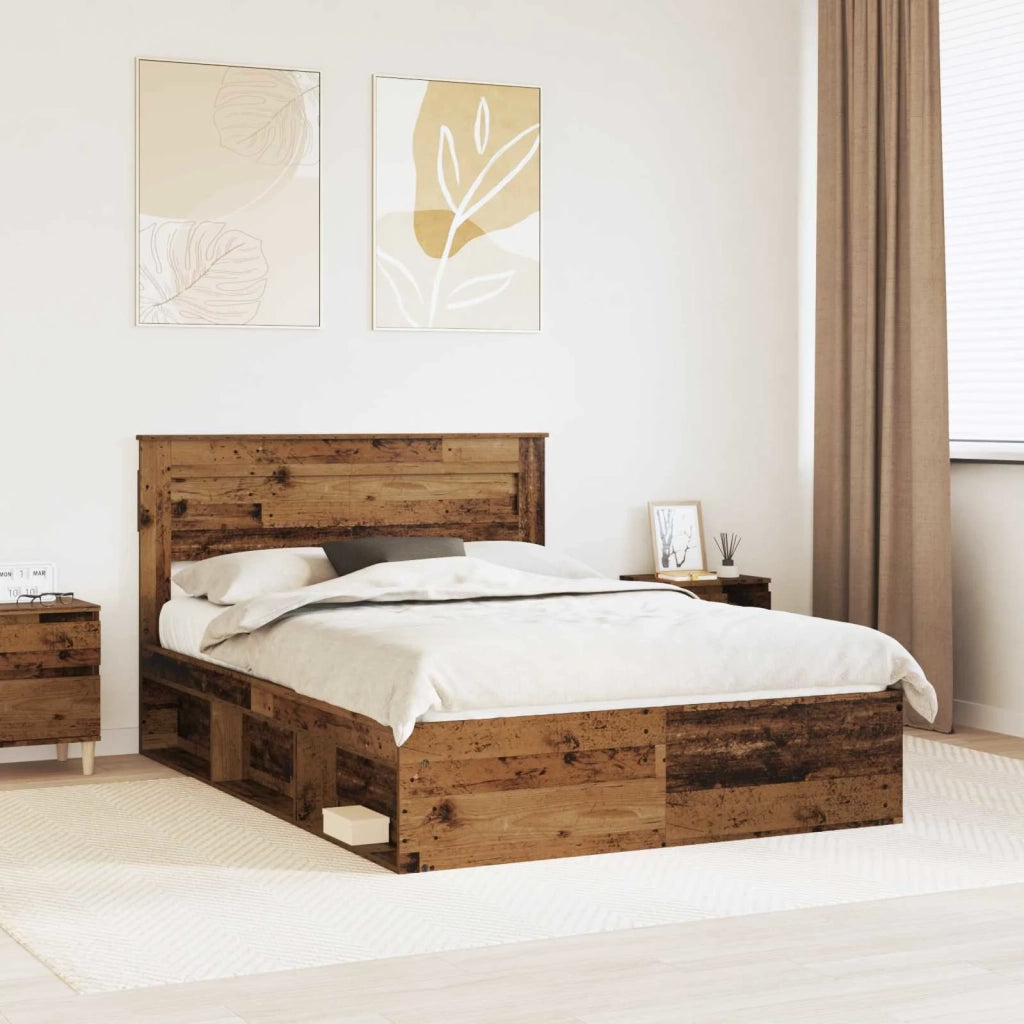 Struttura del letto Legno vecchio 140 x 190 cm Pino massello 3409757