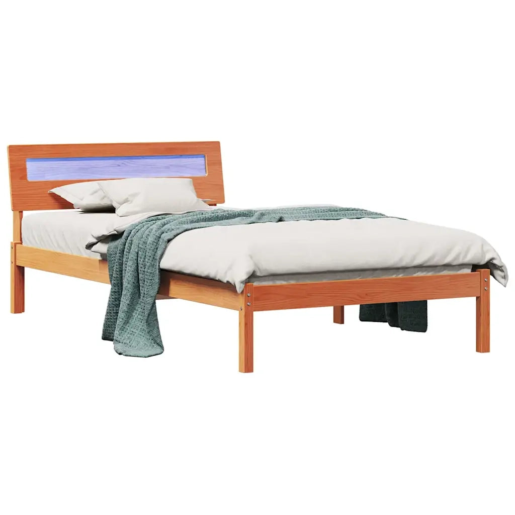 Struttura del letto Marrone cerato 90 x 200 cm Pino massello 872796