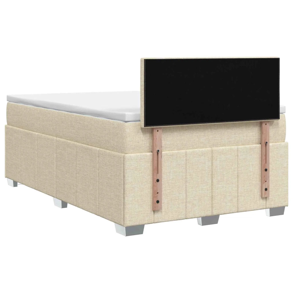 Letto box spring con materasso Crema 120 x 200 cm Tessuto 3451197