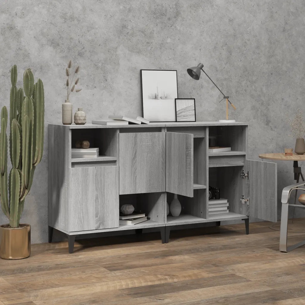 Credenze 2pz Grigio Sonoma 60x35x70 cm in Legno Multistrato 3185733