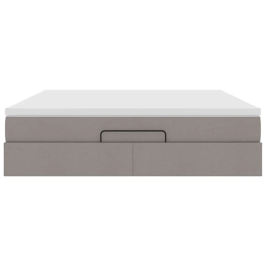 Struttura Letto Pouf con Materasso Tortora 160x200cm in Tessuto