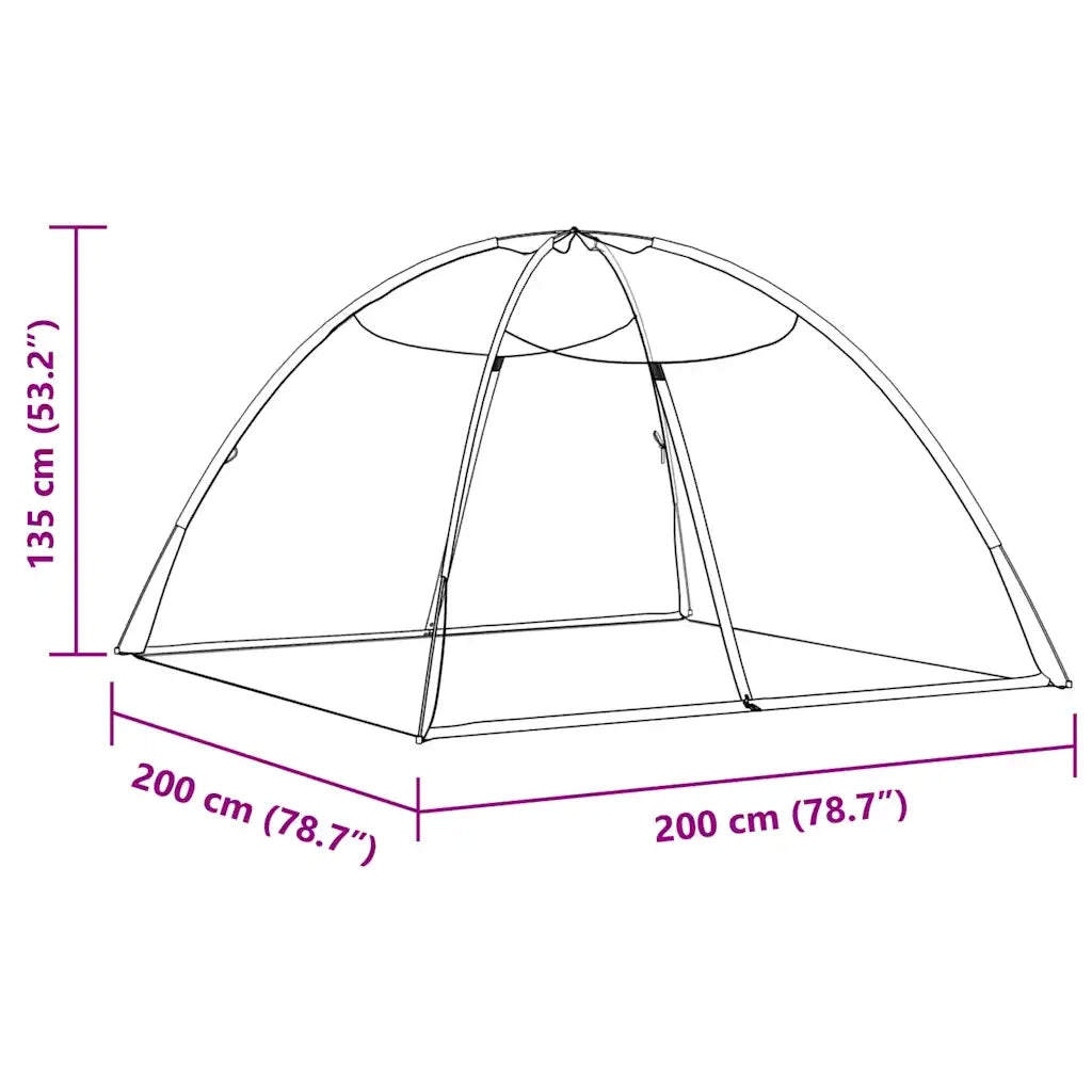 vidaXL Zanzariera Mongolia con Porte 220 Rete Nera 200x200x135 cm