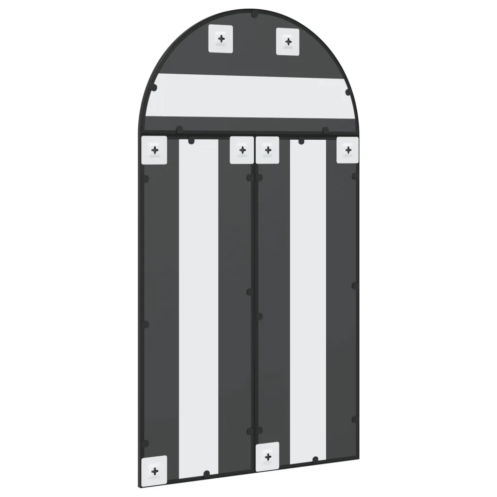 vidaXL Specchio da Parete Nero 60x110 cm Arco in Ferro