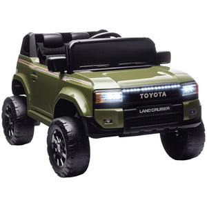 Macchina Elettrica per Bambini Toyota Land Cruiser 12V con Telecomando Età 3-6 Anni Verde