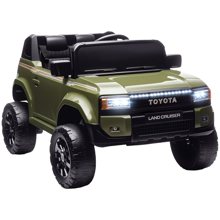 Macchina Elettrica per Bambini Toyota Land Cruiser 12V con Telecomando Età 3-6 Anni Verde
