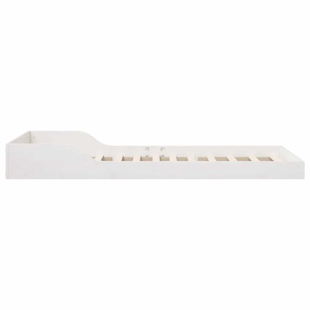 Struttura del letto Bianco 100 x 220 cm Pino massello 873371