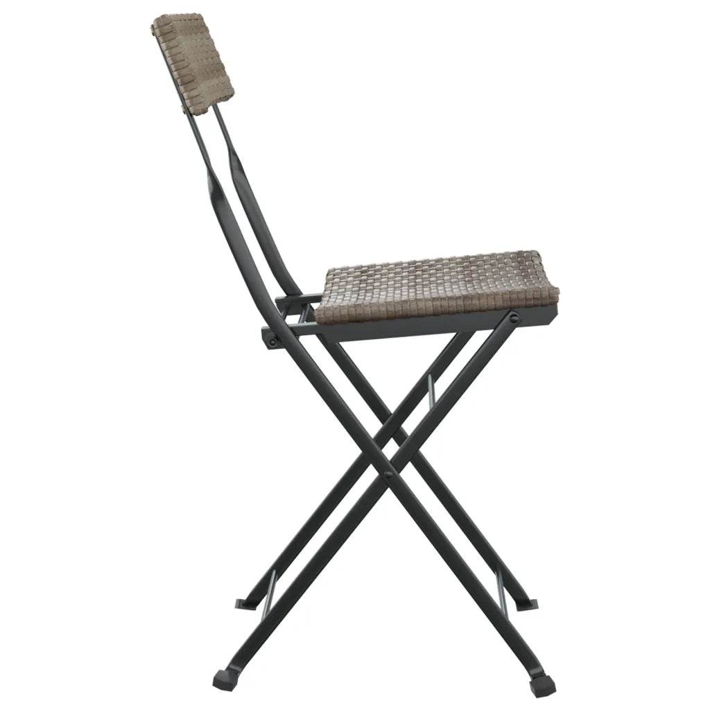 Sedie Pieghevoli da Bistr¨° 8 pz | Sedie da Esterno Grigie Polyrattan e Acciaio