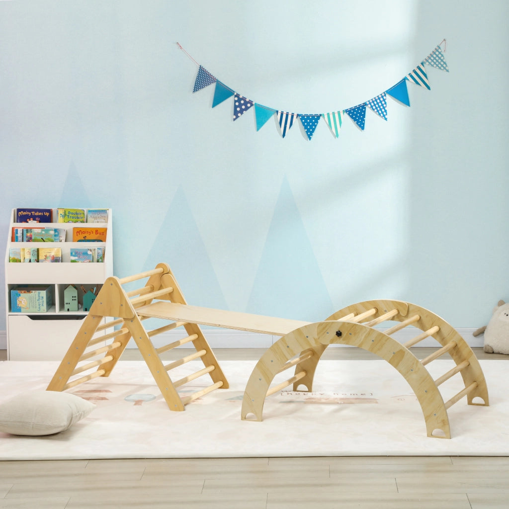 Scaletta per Bambini con Rampa ¨C zephmum ¨C Naturale 219x72,5 cm
