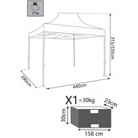 Gazebo Holiday 3x4,5 m in Acciaio Verde
