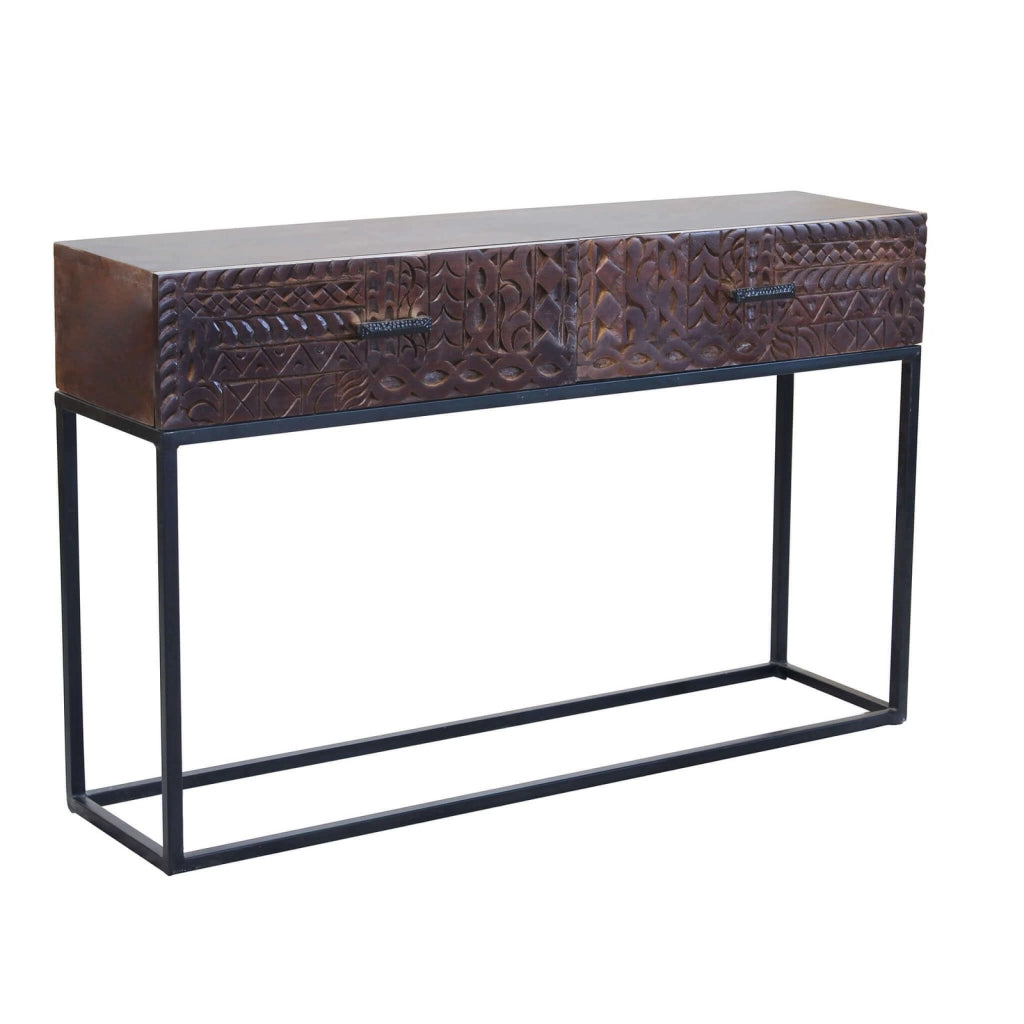 Consolle per Ingresso con decoro in Legno Metallo cm 120x30x76 - WILBUR