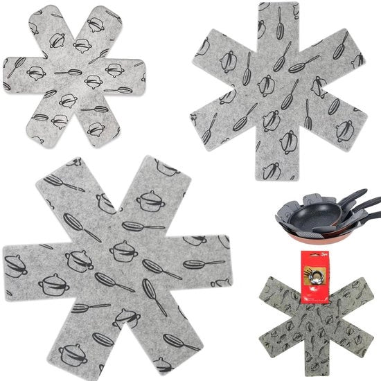Set di 6 protezioni da graffio - resistenti al calore e alle sostanze chimiche - colore grigio - materiale velt