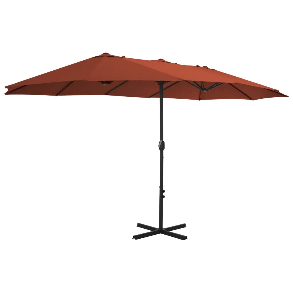 Ombrellone da Esterni Palo in Alluminio 460x270cm Terracotta 44872